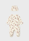 Unisex Mushroom Print Hat & Sleepsuit Set