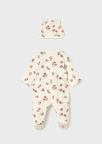 Unisex Mushroom Print Hat & Sleepsuit Set