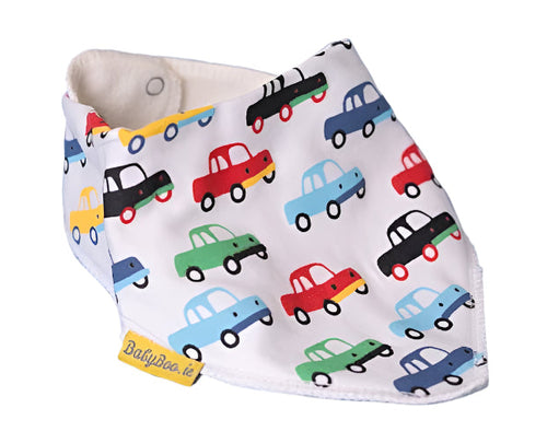 VROOM VROOM CARS ORGANIC COTTON DRIBBLEBOO BANDANA BIB - CottonKids.ie - Bib - BabyBoo - Bibs - 