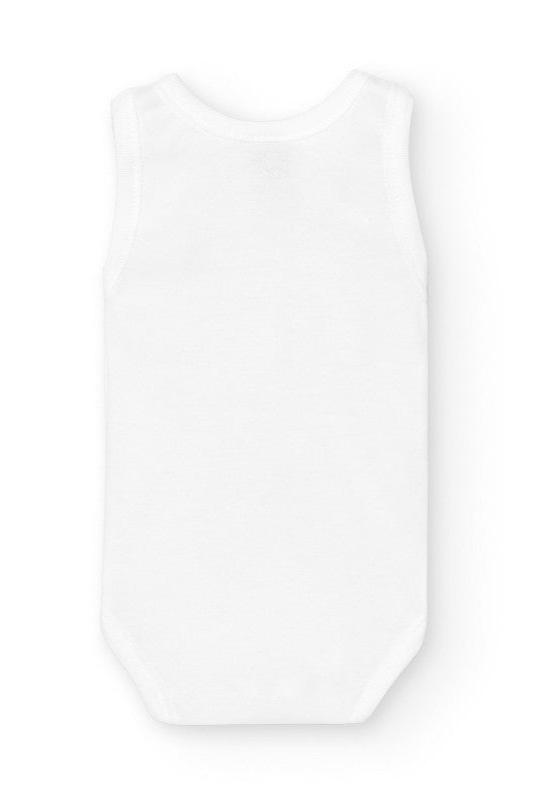 White Baby Boy Cotton Bodyvest (Babidu)