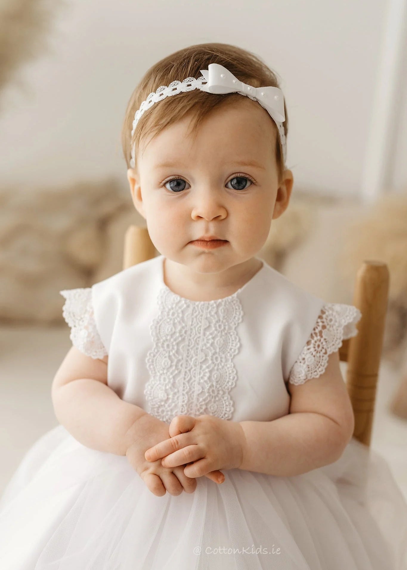Hair Bow Christening Bows Headbands WHITE Christening
