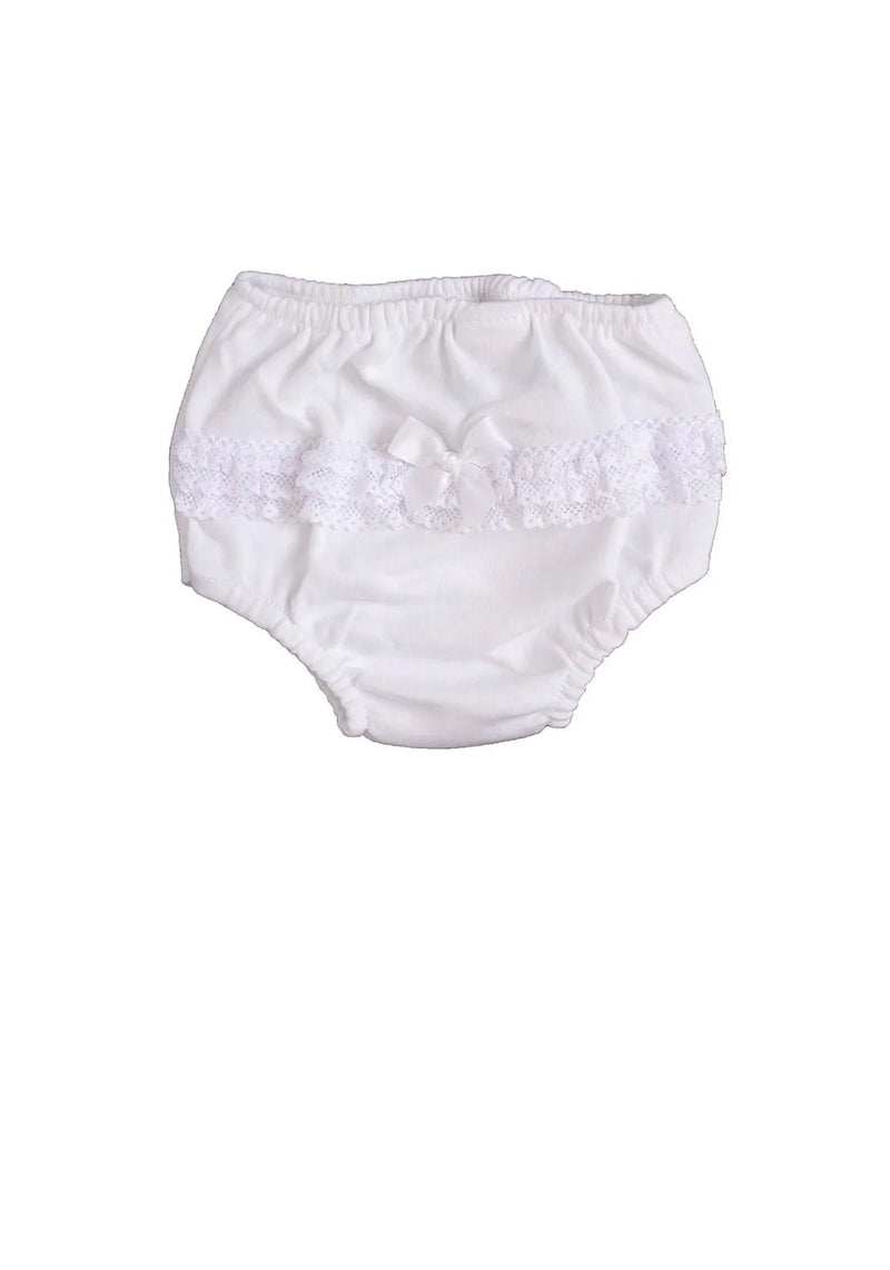 White Cotton Bloomers for Baby Girls (Sardon) - CottonKids.ie - 12 month - 18 month - 3 month