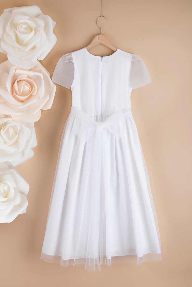 WHITE First Communion Dress with Lace Detail ( K22 )