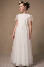 WHITE First Communion Dress with Lace Detail ( K22 )