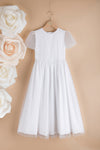 WHITE First Communion Dress with Lace Detail ( K22 )