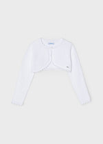 WHITE Girls Cotton Bolero Cardigan (mayoral)