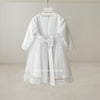 WHITE Lace Tulle Dress For Christening Long Sleeve (ANNA)