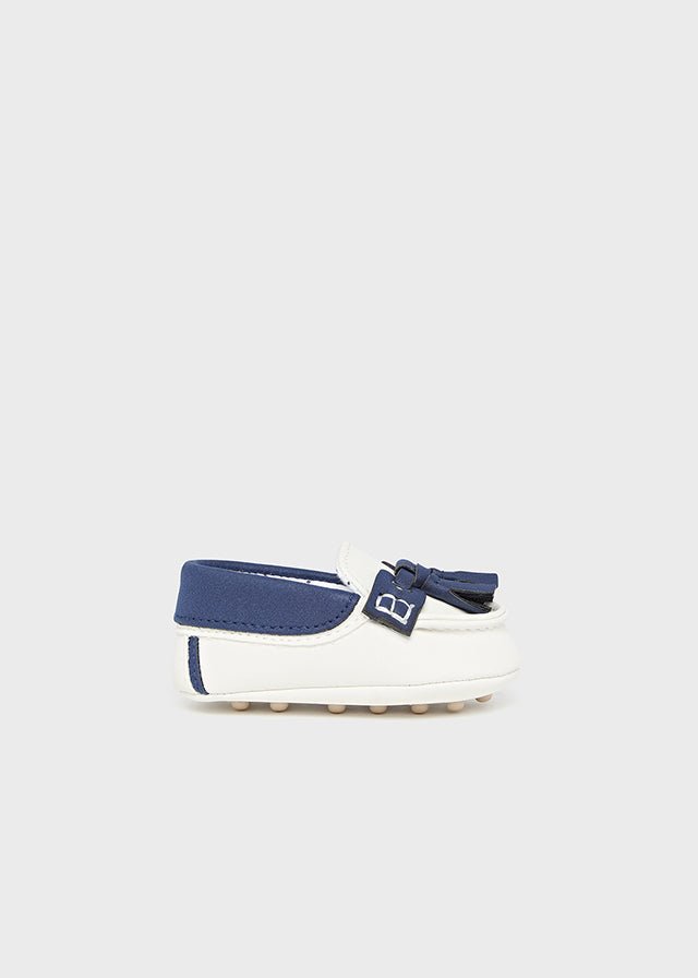 White & Navy Baby Boys Pre - Walker Moccasins (mayoral)