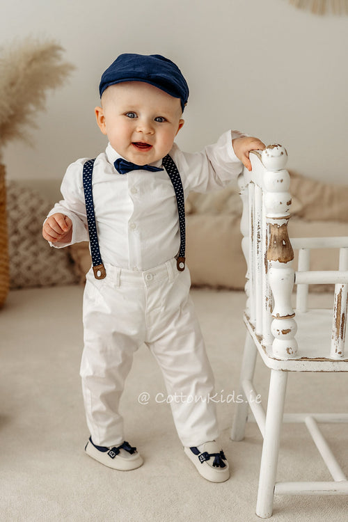 White & Navy Baby Boys Pre - Walker Moccasins (mayoral)