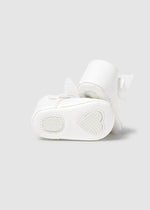 WHITE Newborn Girl Bow Mary Jane Shoes