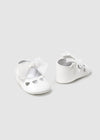 WHITE Newborn Girl Bow Mary Jane Shoes