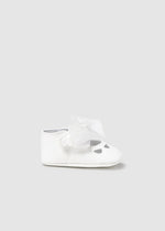 WHITE Newborn Girl Bow Mary Jane Shoes