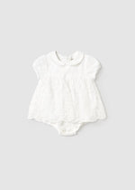 WHITE Newborn Girl Ceremony Lace Onesie