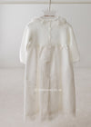 WHITE Newborn Girl Lace Ceremony Gown with Bonnet