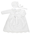 WHITE Newborn Girl Lace Ceremony Gown with Bonnet