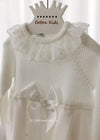 WHITE Newborn Girl Lace Ceremony Gown with Bonnet