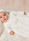 WHITE Newborn Girl Plumeti Ceremony Gown