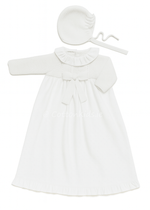 WHITE Newborn Girl Plumeti Ceremony Gown