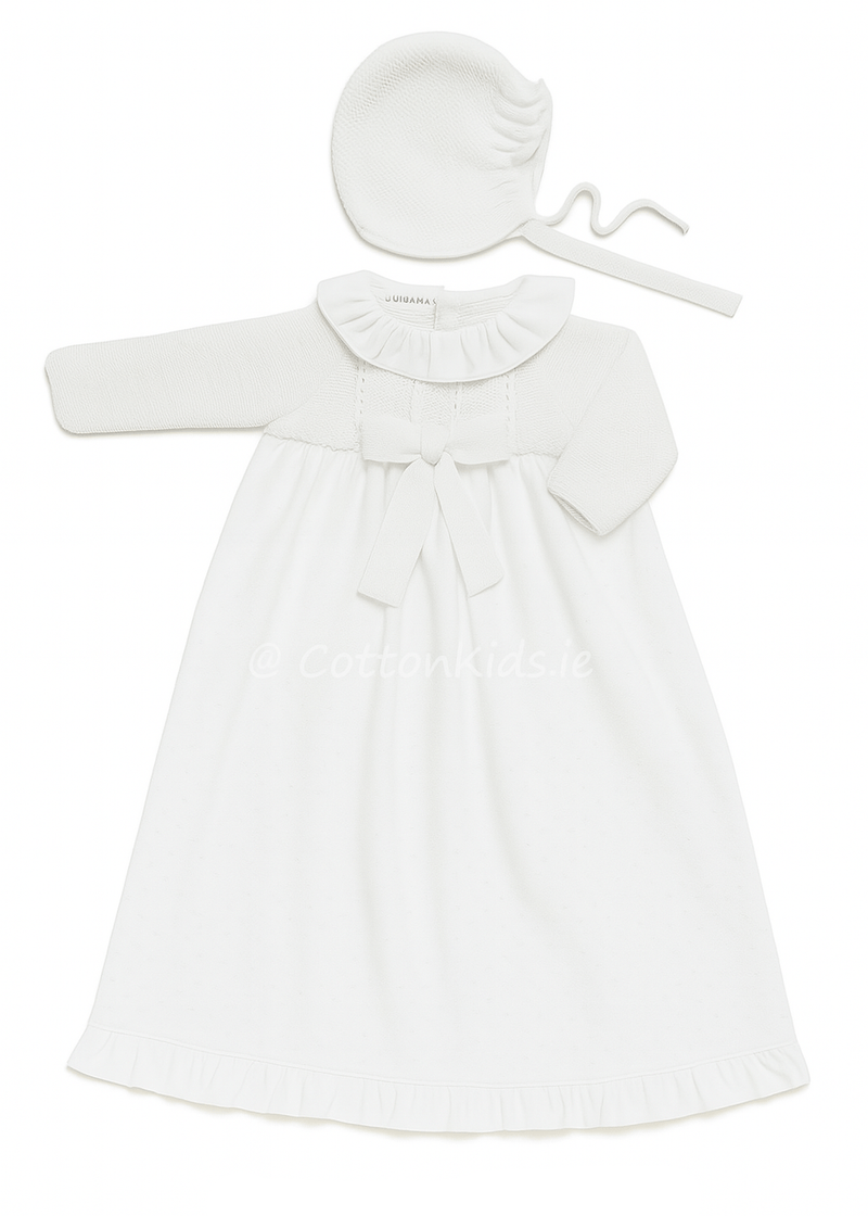 WHITE Newborn Girl Plumeti Ceremony Gown