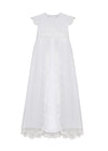 WHITE Short Sleeve Christening Gown, Dress (ALICE)