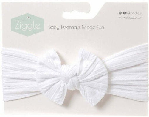 WHITE Top Bow Turban Headband