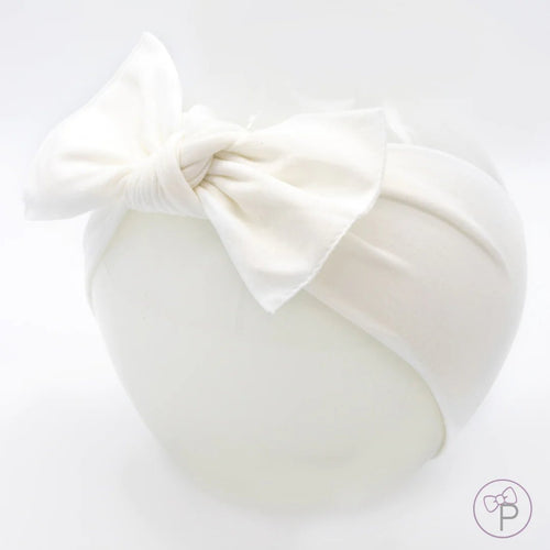 White Top Knot Baby Headband (Little Bow Pip Headband) - CottonKids.ie - Headband - Girl - Hair Accessories - Little Bow Pip Headband
