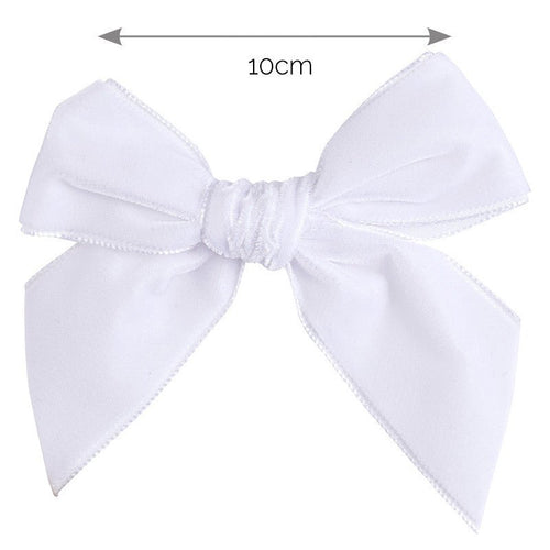 WHITE Velvet Bow Hair Clip