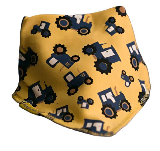Yellow Timmy the Tractor Organic Cotton DribbleBoo Bandana Bib