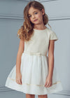 Elegant Gold Occasion Dress with Bow (JANE)