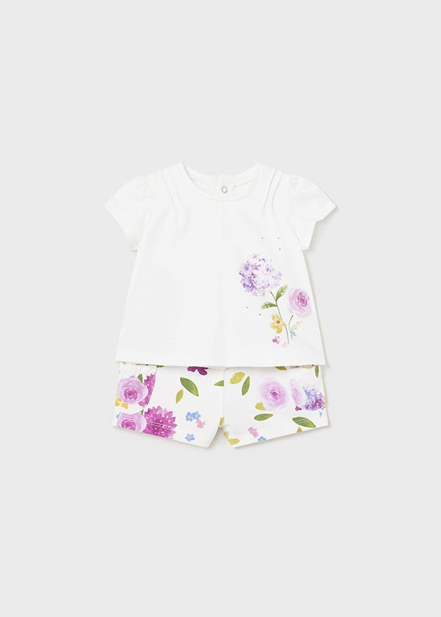 2 Piece Baby Girl Flower Purple Short Set Summer (sold separately)(mayoral) - CottonKids.ie - 1-2 month - 12 month - 18 month