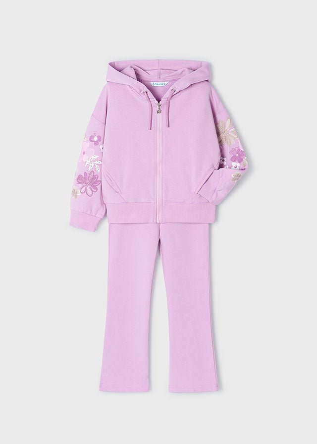 2 Piece Set Girls Mauve Pink Flower Tracksuit (mayoral) - CottonKids.ie - 2 year - 3 year - 4 year