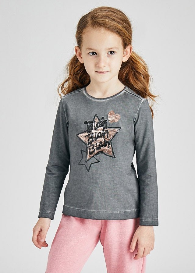 Acid wash long sleeve t-shirt for girl (mayoral) - CottonKids.ie - Top - 2 year - 3 year - 4 year