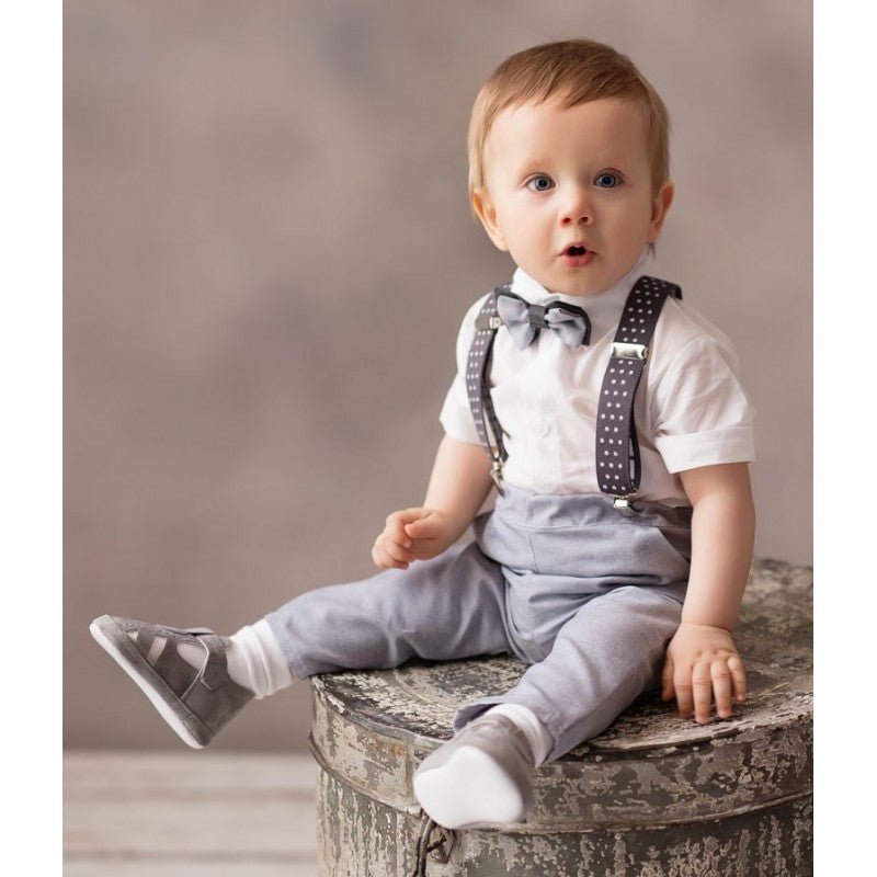 Baby Boy Christening Occasion Wear Grey Summer Outfit (Raphael) - CottonKids.ie - Set - 0-1 month - 1-2 month - 12 month