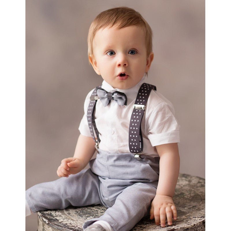 Baby Boy Christening Occasion Wear Grey Summer Outfit (Raphael) - CottonKids.ie - Set - 0-1 month - 1-2 month - 12 month