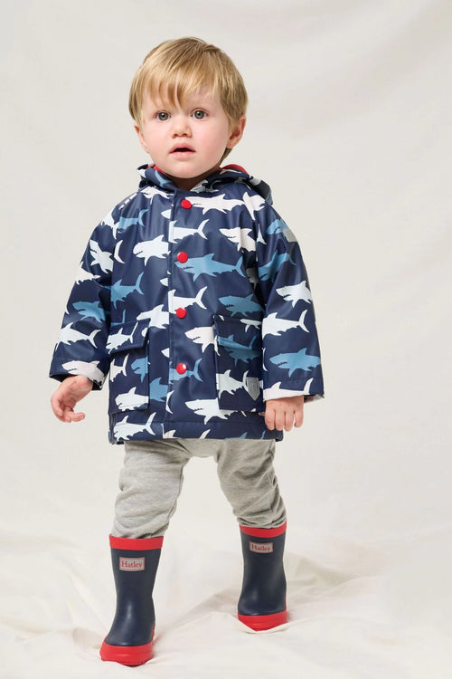 Baby Boy Colour Changing Shark Raincoat (Hatley) - CottonKids.ie - coat - 12 month - 18 month - 2 year