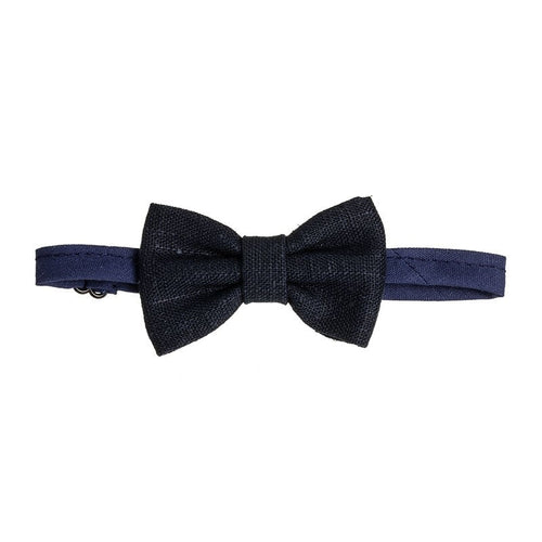 Baby Boy Navy Handmade Linen Blue Dickie Bow Fly (Siena) - CottonKids.ie - Accessories - Boy - Siena
