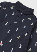 Baby Boy Navy Jersey Polo Skirt Dog Print (mayoral) - CottonKids.ie - 12 month - 2 year - 3 year