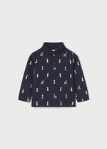 Baby Boy Navy Jersey Polo Skirt Dog Print (mayoral) - CottonKids.ie - 12 month - 2 year - 3 year