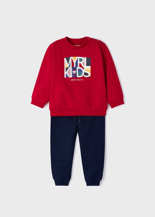 Baby Boy Red and Navy Pullover Tracksuit Set (mayoral) - CottonKids.ie - Set - 12 month - 18 month - 2 year