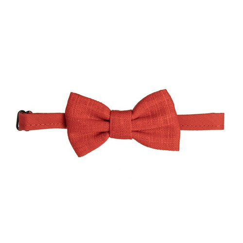 Baby Boy Red Handmade Linen Red Dickie Bow Fly (Siena) - CottonKids.ie - Accessories - Boy - Siena