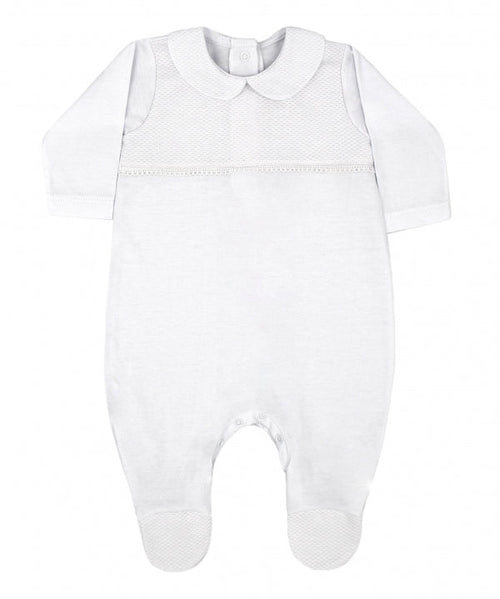 Baby Boy White Dressy Babygrow (Rapife) - CottonKids.ie - 0-1 month - 1-2 month - 3 month