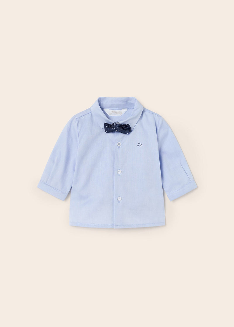 Baby Boys Blue Cotton Bow-Tie Shirt (mayoral) - CottonKids.ie - 1-2 month - 18 month - 3 month