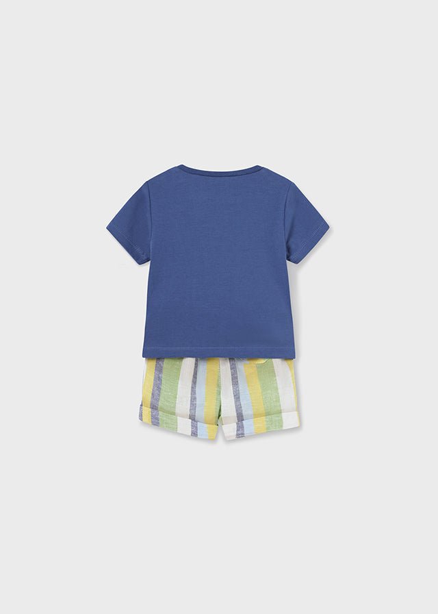 Baby Boys Blue Cotton & Linen Shorts Set (mayoral) - CottonKids.ie - 1-2 month - 12 month - 18 month