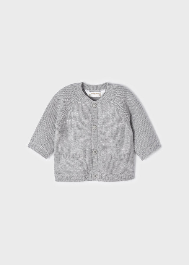 Newborn Boy Grey Cotton Wool Sweater - Main Image
