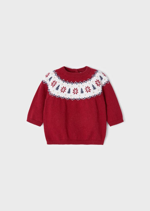 Baby Boys Red Cotton Christmas Sweater (mayoral)