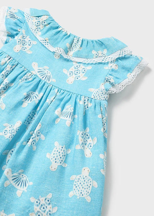 Baby Girl Aqua Blue Bloomers Set Turtle Sea Dress (mayoral) - CottonKids.ie - 1-2 month - 12 month - 18 month