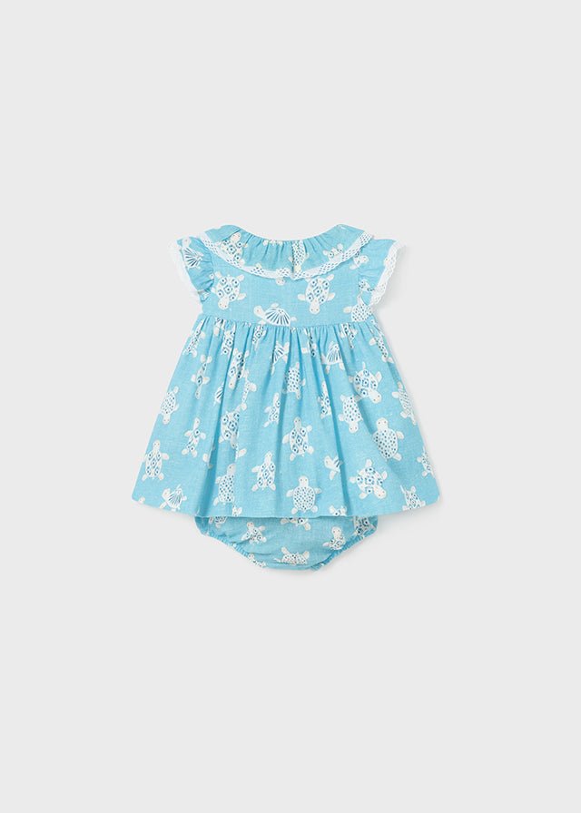 Baby Girl Aqua Blue Bloomers Set Turtle Sea Dress (mayoral) - CottonKids.ie - 1-2 month - 12 month - 18 month
