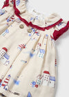 Baby Girl Beige Red Printed Dress Bloomers (mayoral) - CottonKids.ie - 1-2 month - 12 month - 18 month