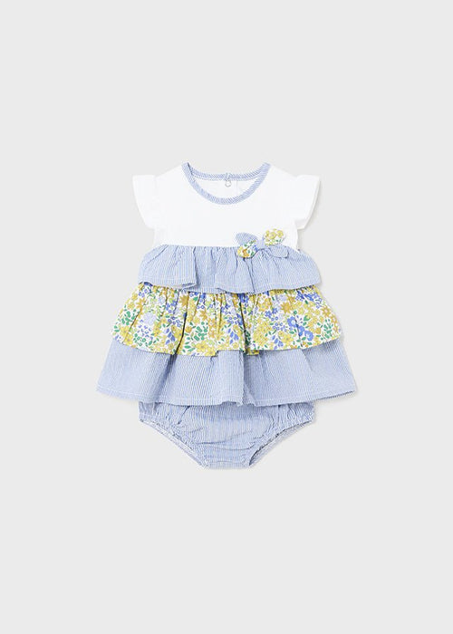 Baby Girl Blue Yellow Dress Bloomers Set (mayoral) - CottonKids.ie - 1-2 month - 12 month - 18 month