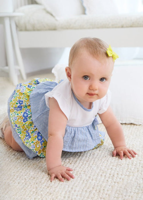 Baby Girl Blue Yellow Dress Bloomers Set (mayoral) - CottonKids.ie - 1-2 month - 12 month - 18 month